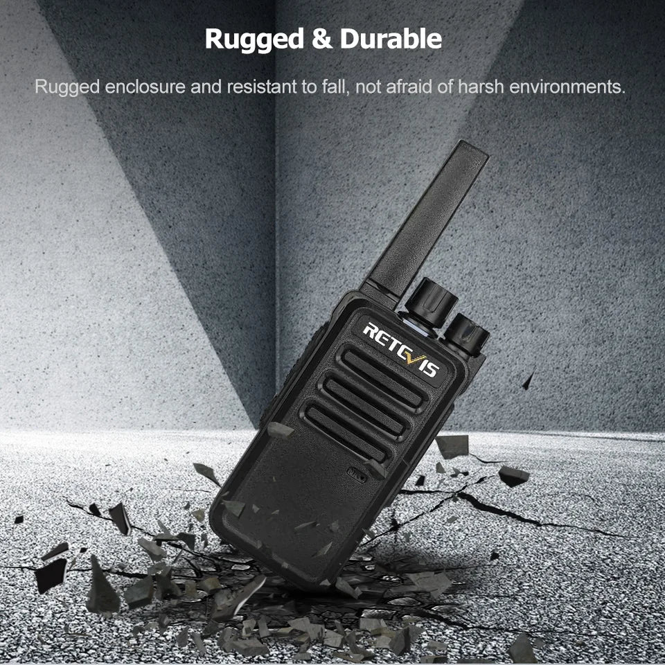 RT668 Walkie Talkie (2 Stück) – PMR 446/FRS 462 MHz, tragbares Funkgerät für Hotels, Cafés und Teamkommunikation