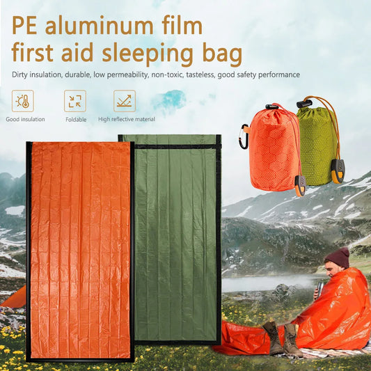 Wasserdichter Thermo-Notfallschlafsack – leichter Survival-Biwaksack und Decke für Camping, Wandern und Outdoor