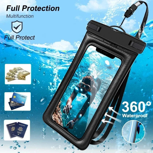 Drijvende Waterdichte Zwemtas met Luchtkussen voor iPhone, Samsung, Xiaomi en Huawei – Onderwater Telefoonhoesje met Touchscreen, Geschikt voor iPhone 11/12/13/14 Pro Max, Samsung S23/S22, Xiaomi 13, Huawei P30/20 Lite
