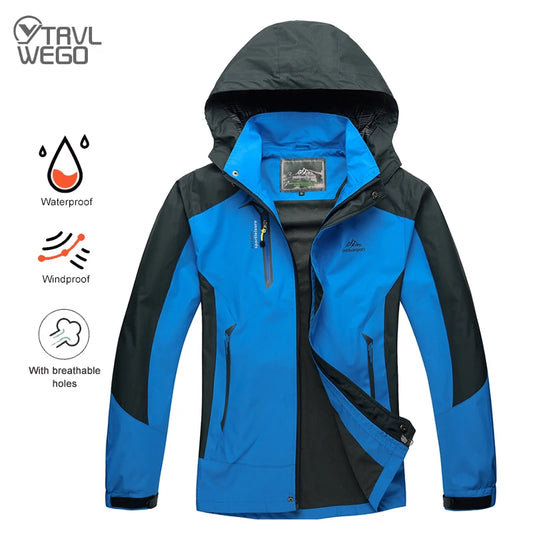 Heren Camping & Hiking Jas – Winddichte, Waterdichte en Sneldrogende Outdoor Jas voor Herfst, Klimmen en Trekking