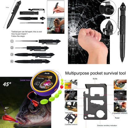 Professionelles Survival-Kit und Erste-Hilfe-Set – komplettes Survival-Paket mit Molle-Tasche für Camping und Outdoor