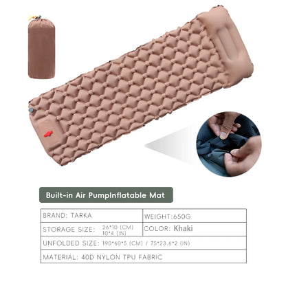Inflatabele Campingmat met Kussen | Zelfopblazende Slaapmat voor Kamperen, Hiking en Klimmen