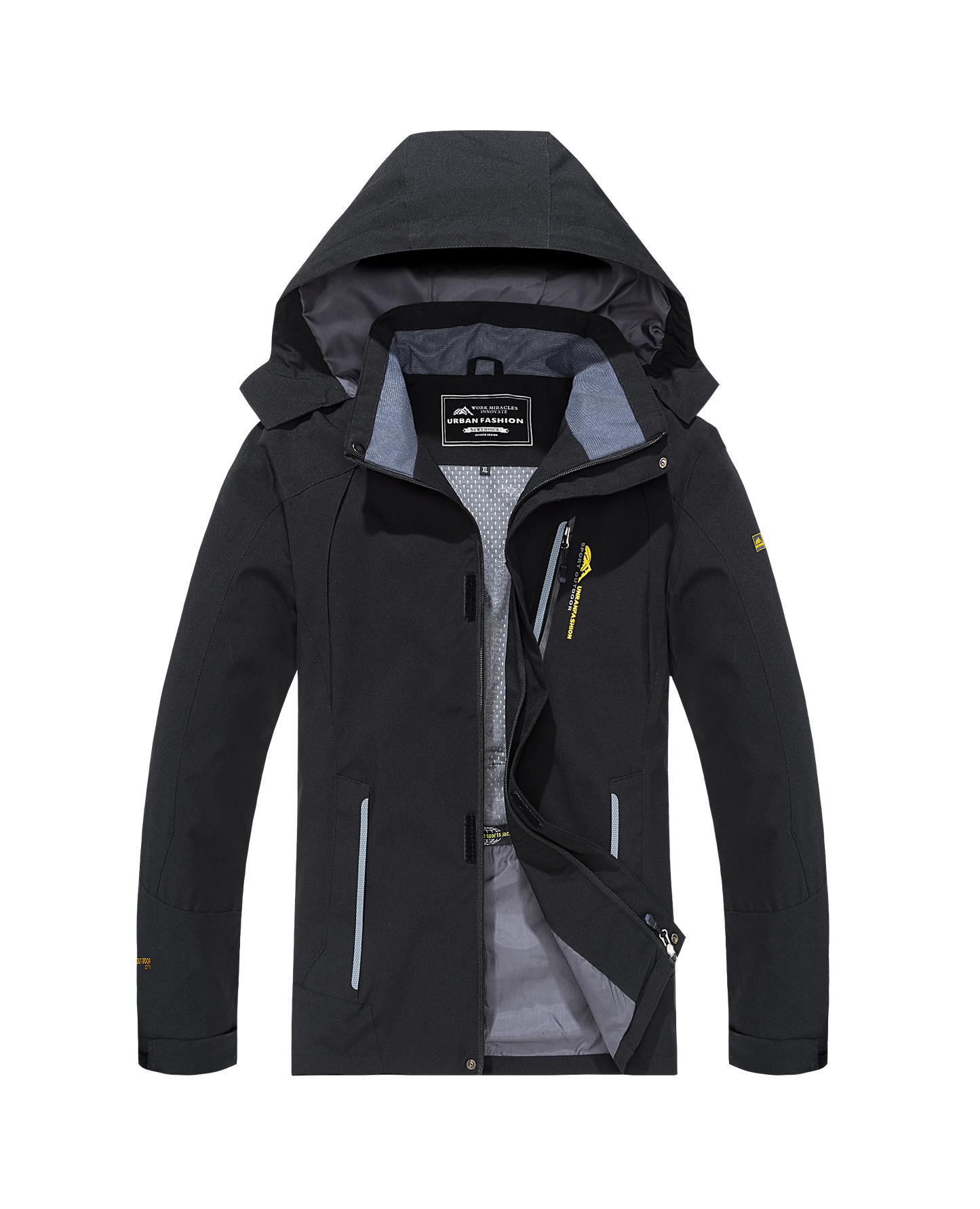 Heren Waterdichte Hiking Jas – Winddichte Outdoor Jas met Afneembare Capuchon, Grote Maten voor Lente en Herfst