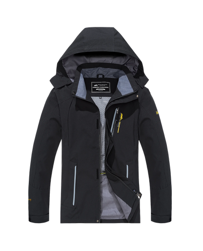 Heren Waterdichte Hiking Jas – Winddichte Outdoor Jas met Afneembare Capuchon, Grote Maten voor Lente en Herfst