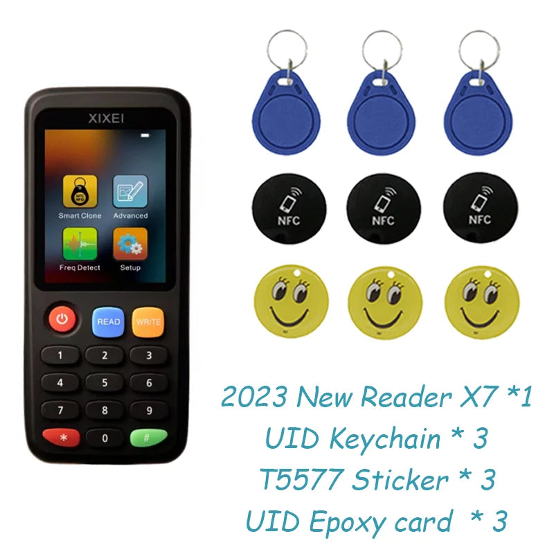 X7 Smart Card Reader – RFID-Schlüssel-Klon-Kopierer IC &amp; ID-Token-Duplikator – 125-kHz-Ausweisschreiber &amp; 13,56-MHz-NFC-Tag-Programmierer