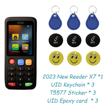 X7 Smart Card Reader – RFID-Schlüssel-Klon-Kopierer IC &amp; ID-Token-Duplikator – 125-kHz-Ausweisschreiber &amp; 13,56-MHz-NFC-Tag-Programmierer