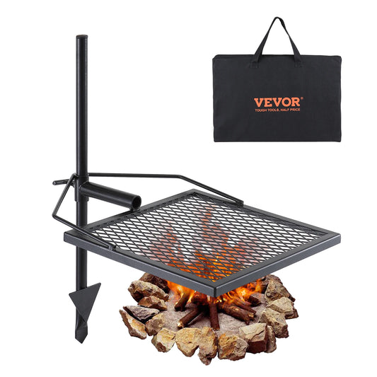 Draaibare Kampvuur Grill – 360° Verstelbaar BBQ Rooster – Draagbare Vuurschaal Grill voor Outdoor Koken & Kamperen