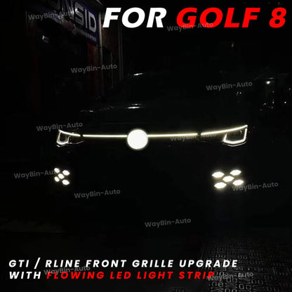 VW Golf MK8 GTI R Style Body Kit – Frontgrill-Upgrade mit LED-Lichtleiste