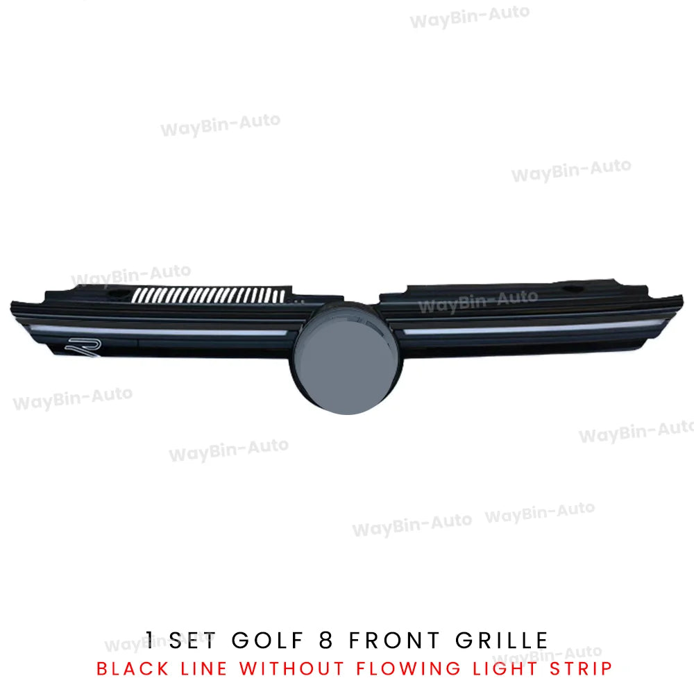 VW Golf MK8 GTI R Style Body Kit – Frontgrill-Upgrade mit LED-Lichtleiste