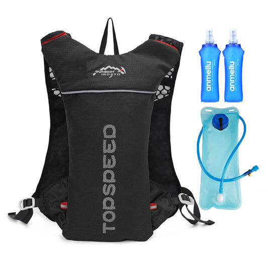 5L Ultraleichter Trinkrucksack – Atmungsaktive Joggingweste für Trailrunning, Marathon und Radfahren mit 500ML Wasserflasche