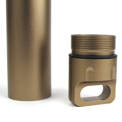 Portable Waterproof Capsule - Aluminum Outdoor Survival Pill Box, Multifunctional Container, Lockable Storage Tank