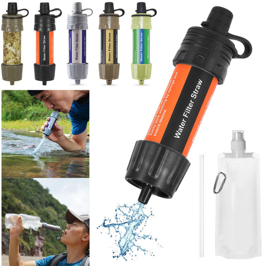 Tragbarer Wasserfilter-Strohhalm – Notfall-Wasserreiniger für Camping, Wandern und Überleben