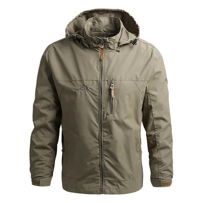 Tactische Windbreaker Jas Heren – Waterdichte Outdoor Jas met Afneembare Capuchon, Lichtgewicht en Ademend voor Lente en Herfst