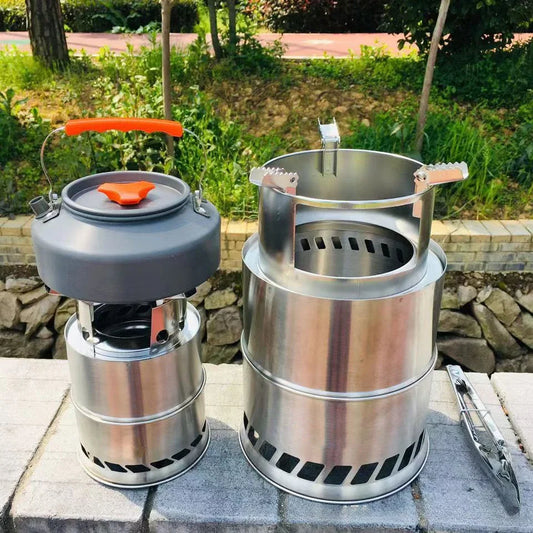 Draagbare Opvouwbare Winddichte Houtkachel – Mini RVS Campingkachel