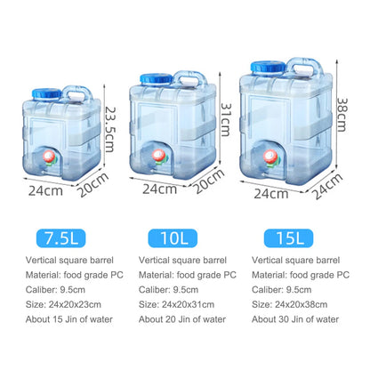 7.5/10/15L Drinkwatercontainer met Kraan | Lekvrije Camping Water Tank voor Hiking, Auto en Outdoor Gebruik