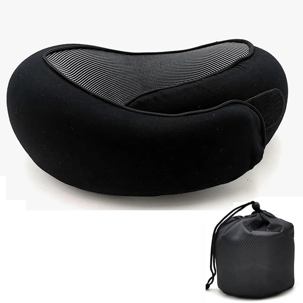 Travel Neck Pillow – U-vormig Geheugenfoam Reiskussen voor Neksteun, Anti-Snurk en Ademhaling, Verstelbaar en Draagbaar