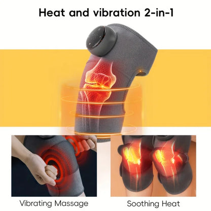 Oplaadbare Verwarmde Knie Massager - Verlicht Schouderpijn, Elleboogpijn en Vibraties met Aangepaste Verwarmingsinstellingen