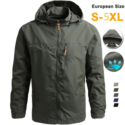 Tactische Windbreaker Jas Heren – Waterdichte Outdoor Jas met Afneembare Capuchon, Lichtgewicht en Ademend voor Lente en Herfst