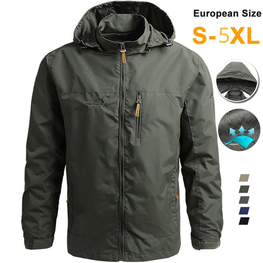 Tactische Windbreaker Jas Heren – Waterdichte Outdoor Jas met Afneembare Capuchon, Lichtgewicht en Ademend voor Lente en Herfst