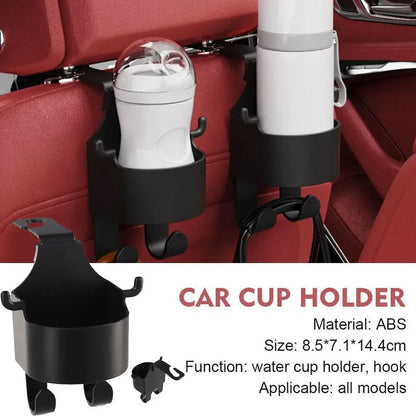 Multifunctional Car Headrest Hook and Cup Holder – Universal Car Seat Organizer for Bags and Drinks – Suitable for All Vehicles