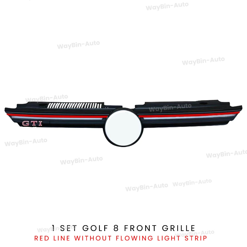 VW Golf MK8 GTI R Style Body Kit – Frontgrill-Upgrade mit LED-Lichtleiste
