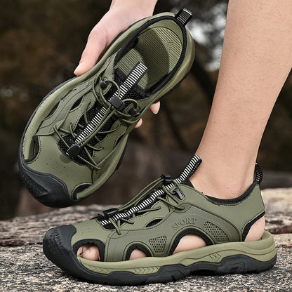 Zomer Heren Sandalen Echt Leer – Casual Outdoor Strand Schoenen, Romeinse Stijl, Plus Size 38-45