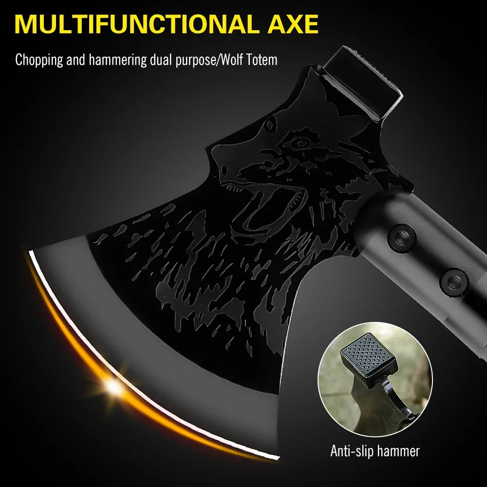 Klappbare taktische Axt – multifunktionale Überlebensaxt für Camping, Jagd und Selbstverteidigung