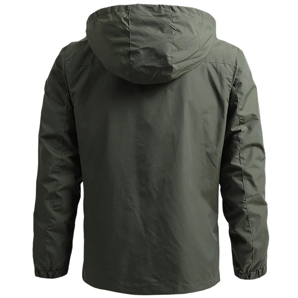 Tactical Windbreaker Jas Heren – Waterdichte Outdoor Jas met Afneembare Capuchon, Ademend & Lichtgewicht voor Lente en Herfst