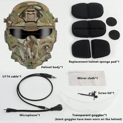 W-Ronin Assault Helmet – Tactical FAST Helmet with Built-in Communication Headset, Anti-Fog Fan and Interchangeable Lens