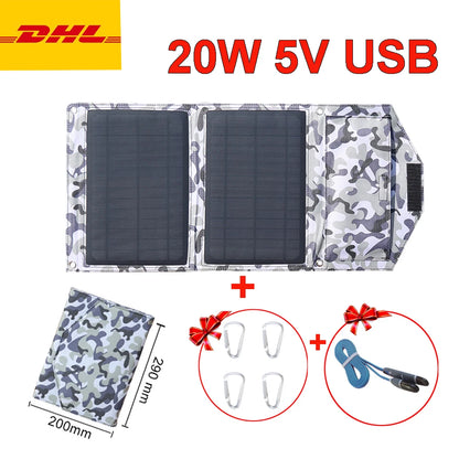 40W Opvouwbaar Zonnepaneel – Draagbare USB Solar Oplader voor Telefoon & Powerbank, Camping & Outdoor