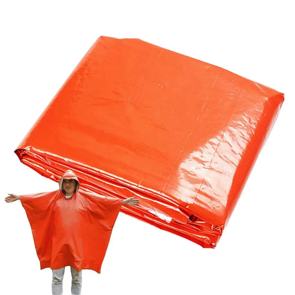Rain Poncho & Thermal Blanket, All-Weather Outdoor Bescherming voor Camping, Hiking en Reizen, Herbruikbaar en Lichtgewicht