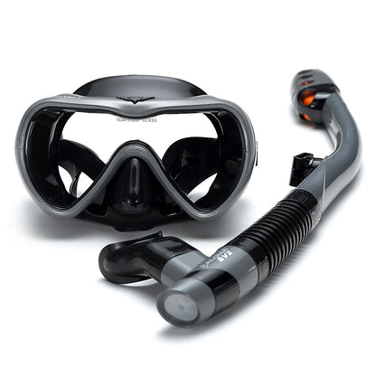 Lekvrije Snorkelset | Anti-Fog Zwembril met Gehard Glas en Dry Top Snorkel voor Snorkelen en Duiken