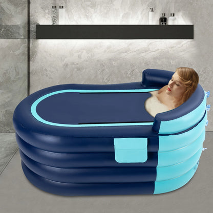 Opblaasbaar Bad met Douchehoes – PVC, 307x511x213 cm, Draadloze Pomp, Vouwbaar voor Stressverlichting en Relaxatie