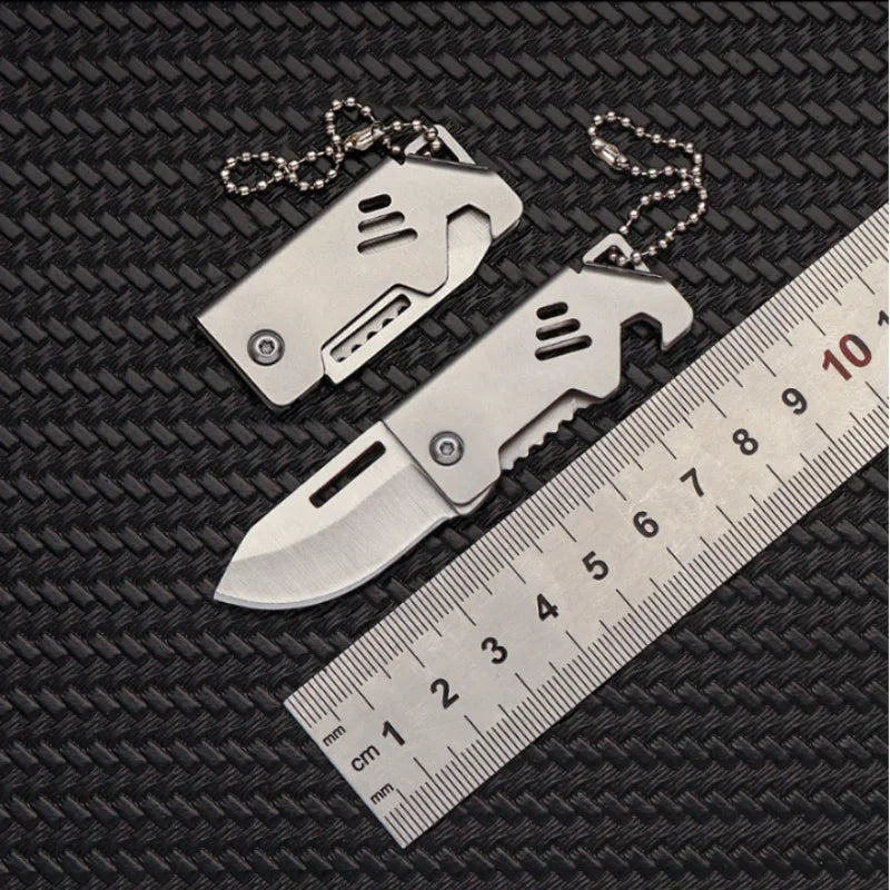 Mini-Outdoor-Klappmesser – D2-Stahl, Flaschenöffner und Schneidwerkzeug für Camping und Überleben