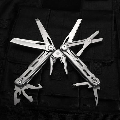 30-in-1-Camping-Multitool – faltbare Zange mit Abisolierzange, Mini-Taschenformat, inklusive Messer, Werkzeug und Nylon-Aufbewahrungstasche