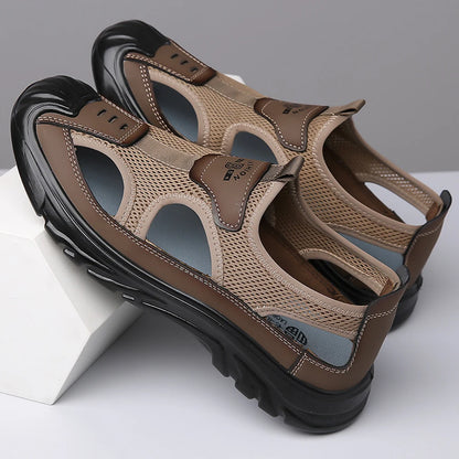 Zomerse Ademend Heren Baotou Sandalen – Lichtgewicht Gladiator Sandalen met Mesh, Anti-slip & Casual Strand Schoenen