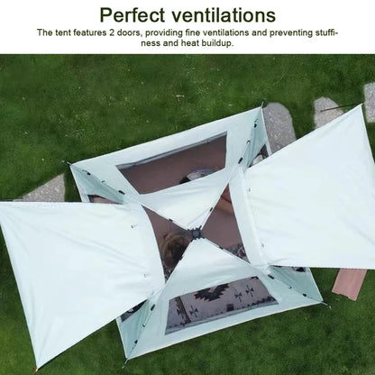 Automatische 2-Persoons Camping Tent – Winddicht, Waterdicht & UV-bescherming | Opvouwbare Pop-Up Tent voor Outdoor & Picknick