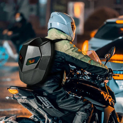 LED-Hartschalenrucksack – wasserdichter Motorrad-, Fahrrad- und Laptop-Rucksack für Reisen und geschäftliche Nutzung