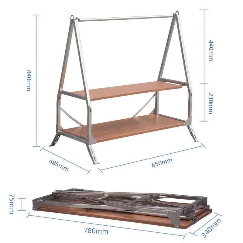 Outdoor Camping Opbergplank | Draagbare Vouwbare RVS Opbergrek voor Tuin en Kamperen