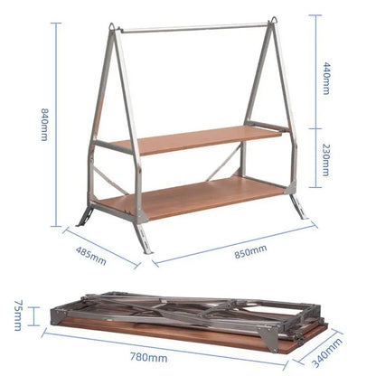 Outdoor Camping Opbergplank | Draagbare Vouwbare RVS Opbergrek voor Tuin en Kamperen