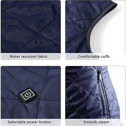 Beheizte 9-Zonen-Weste für Damen – über USB wiederaufladbare Thermoweste für Herbst und Winter