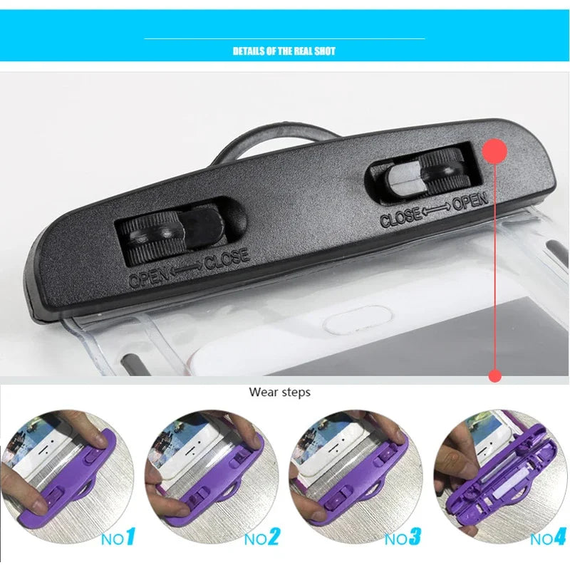 Drijvende Waterdichte Zwemtas met Luchtkussen voor iPhone, Samsung, Xiaomi en Huawei – Onderwater Telefoonhoesje met Touchscreen, Geschikt voor iPhone 11/12/13/14 Pro Max, Samsung S23/S22, Xiaomi 13, Huawei P30/20 Lite