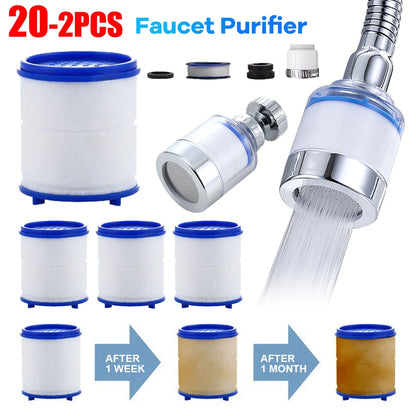Faucet Water Filter - 360° Draaiend Waterfilter met PP Katoen voor Kranen in Keuken & Badkamer