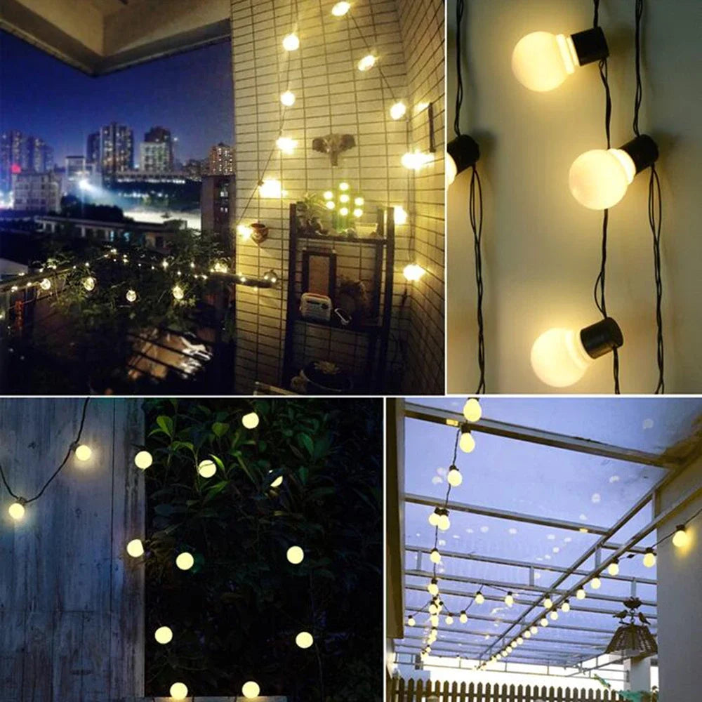 5/7/12 m LED-Kugel-Solar-Lichterkette – wasserdichte Beleuchtung für Party, Hochzeit, Garten und Terrasse