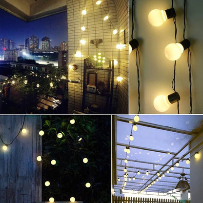 5/7/12 m LED-Kugel-Solar-Lichterkette – wasserdichte Beleuchtung für Party, Hochzeit, Garten und Terrasse