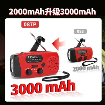 Handkurbel- und Solar-Wetterradio – 2000 mAh AM/FM/NOAA-Notfallradio mit Powerbank und Taschenlampe