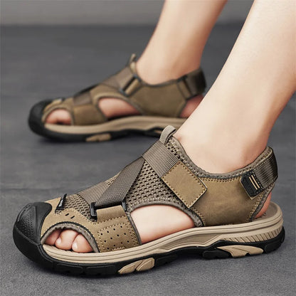 Nieuwe Heren Outdoor Sandalen – Lichtgewicht, Niet-Slip Cross-Strap Sandalen van Kunstleer voor Strand en Casual Gebruik