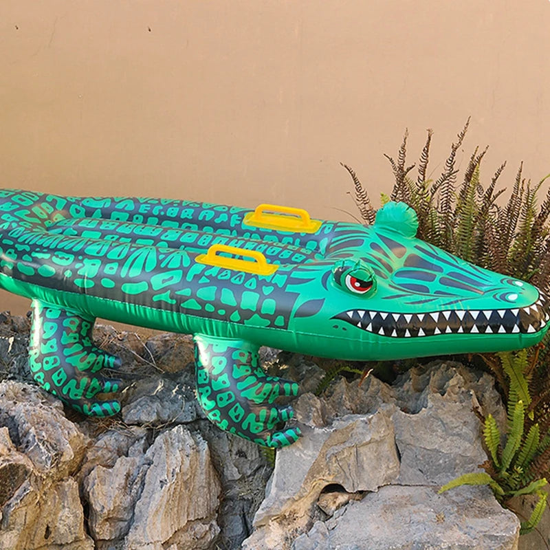 Opblaasbare Drijfmat Crocodil – Zwemwater Speelgoed voor Kinderen en Volwassenen, Dierlijke Opblaasbare Speelmat voor Zwembad