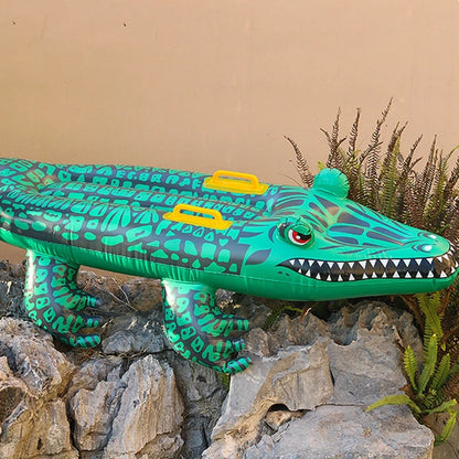 Opblaasbare Drijfmat Crocodil – Zwemwater Speelgoed voor Kinderen en Volwassenen, Dierlijke Opblaasbare Speelmat voor Zwembad