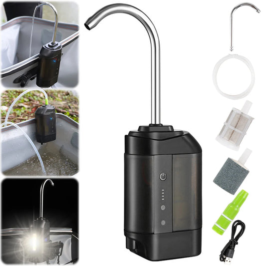 Draagbare Vissersluchtpomp – Automatische Water- en Zuurstoftoevoer met LED-licht voor Efficiënt Nachtvissen